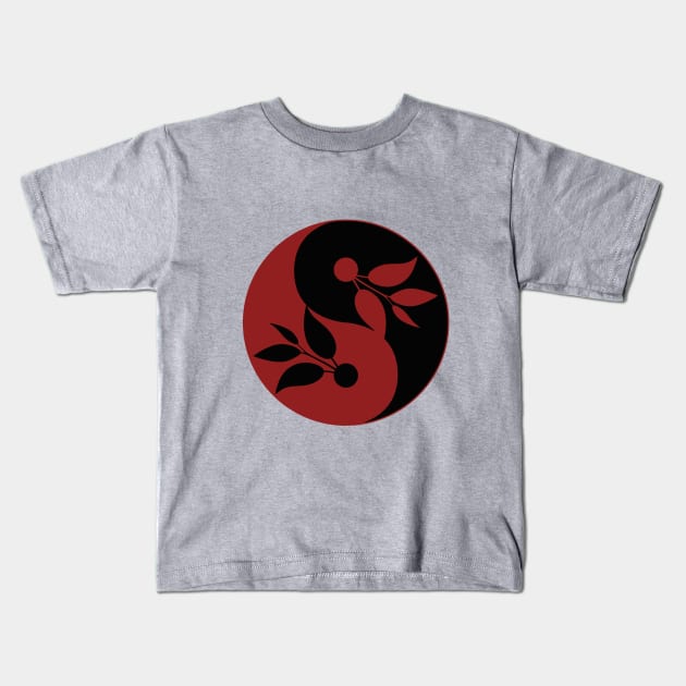 Yin and yang tea leaf Kids T-Shirt by Quadrupel art